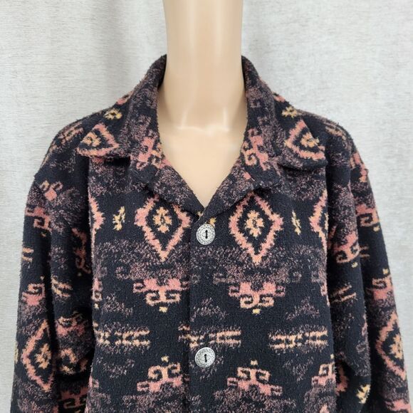 Bear Ridge Outfitters Vintage Aztec Pattern Button-Up Jacket Nobby Fleece - Picture 2 of 11